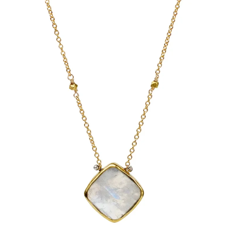 Pink gold necklaces-Lucia Moonstone Necklace