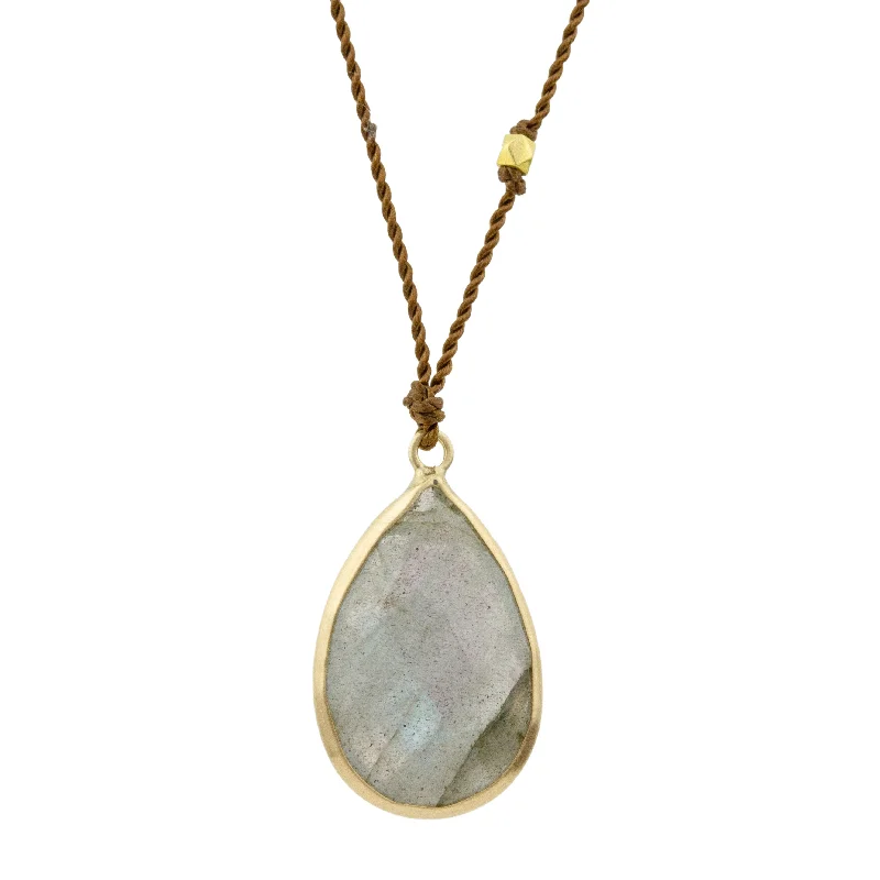 Uneven design necklaces-Teardrop Labradorite Necklace