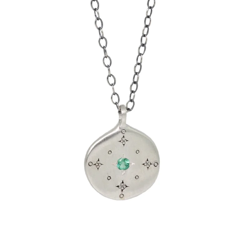 Faith cross necklaces-New Moon Emerald Necklace