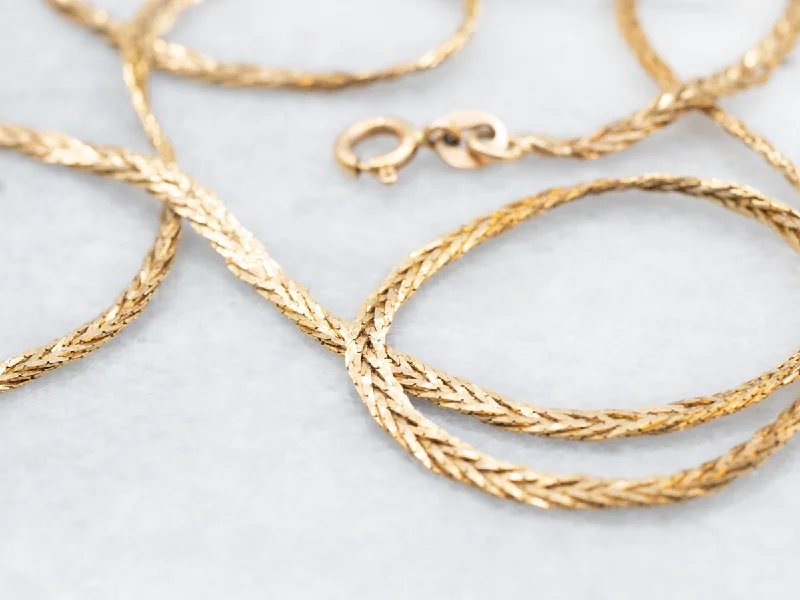 Polished metal necklaces-Braided 14K Gold Chain Necklace