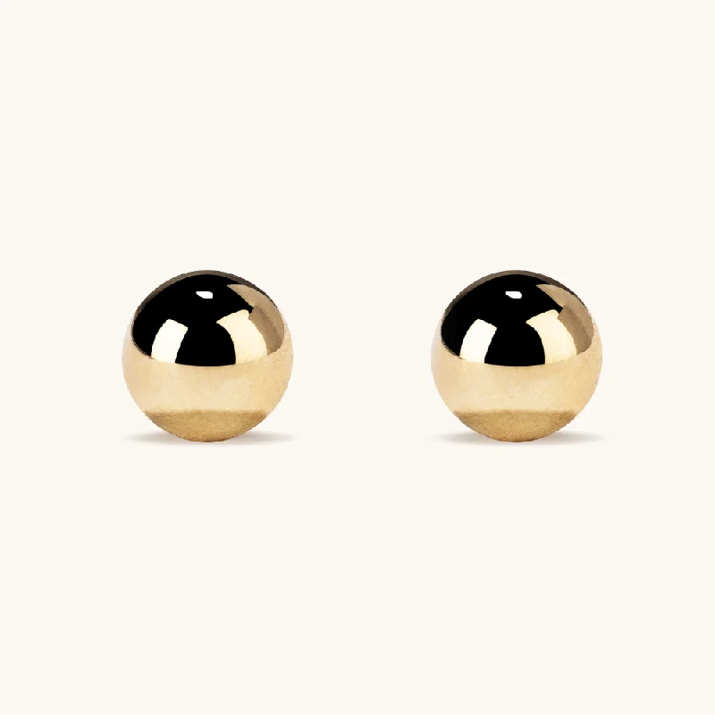 Dramatic drop earrings-Dramatic drop earrings-Gold Ball Stud Earrings