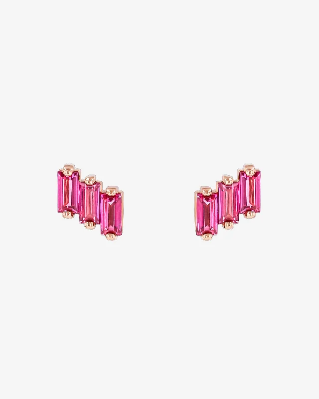 Giant hoop earrings-Giant hoop earrings-Amalfi Pink Topaz Studs