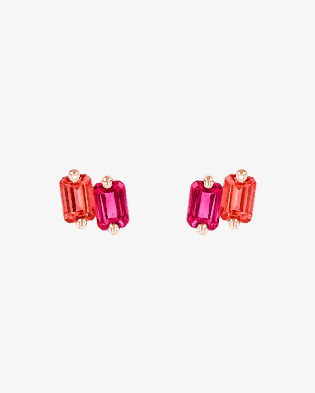 Ornate drop earrings-Ornate drop earrings-Ann Pink Ombre Studs