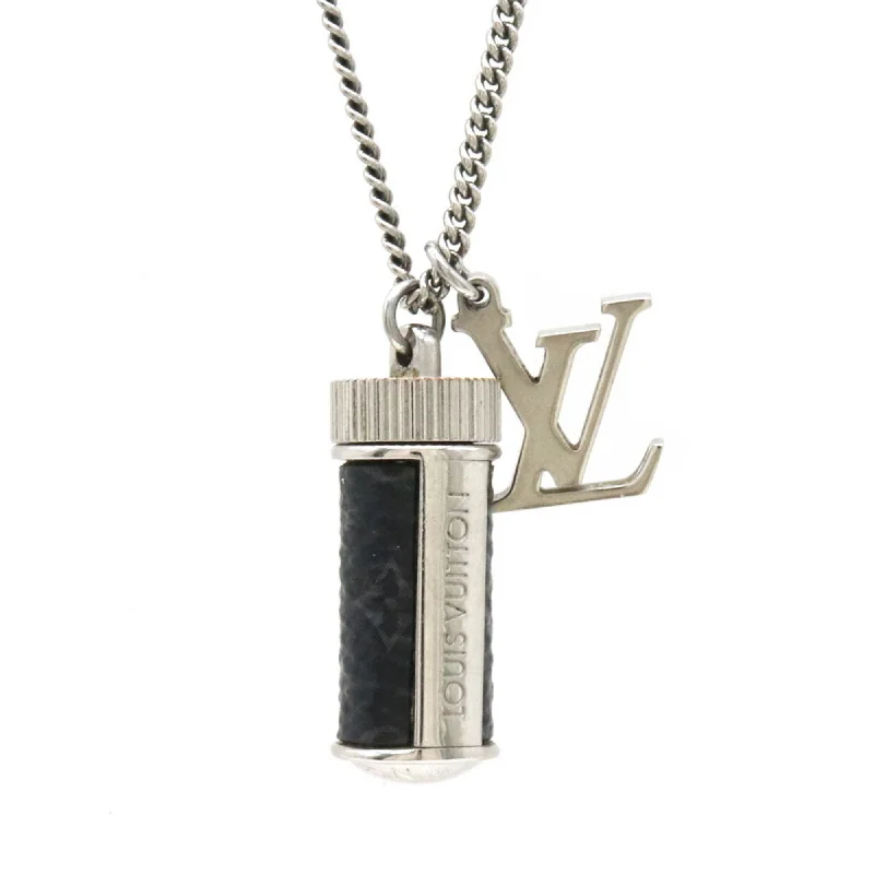 Peace sign necklaces-Louis Vuitton Monogram Eclipse  Canvas Metal Monogram Eclipse Pendant Necklace (Pre-Owned)