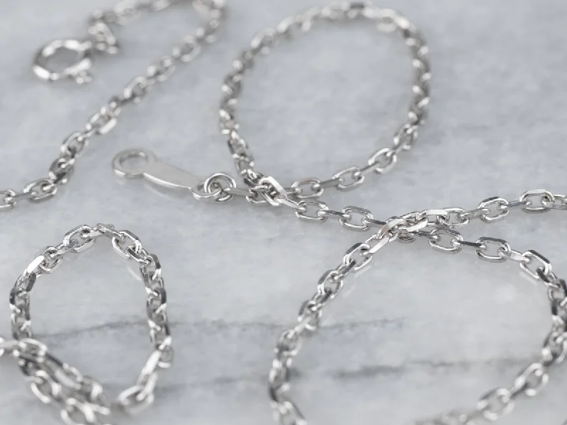 Persian style necklaces-18K White Gold Cable Chain Necklace