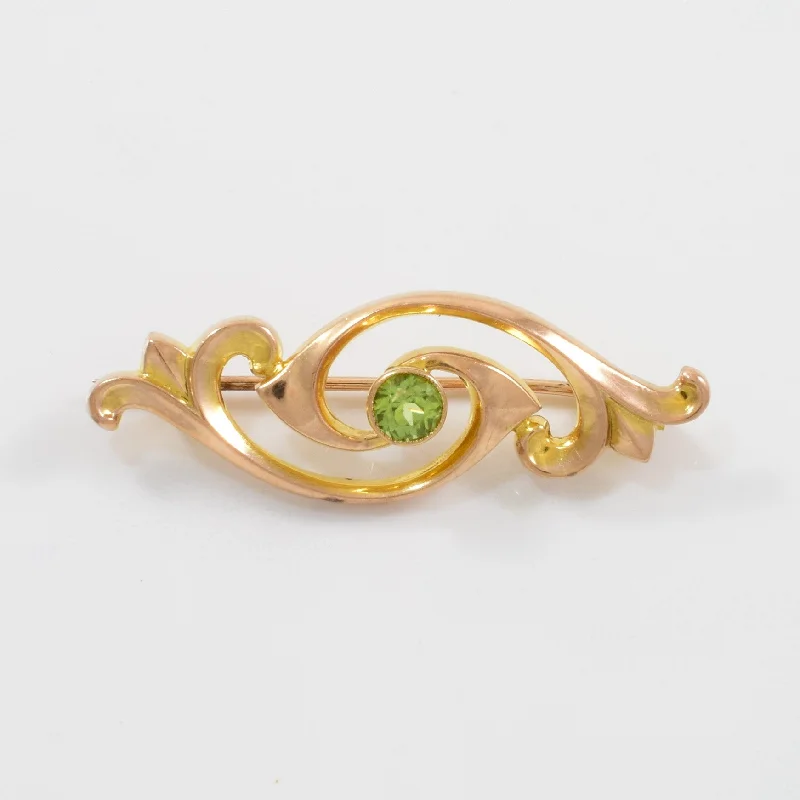 Coiled wire brooches-Victorian Peridot Brooch | 0.41ct |