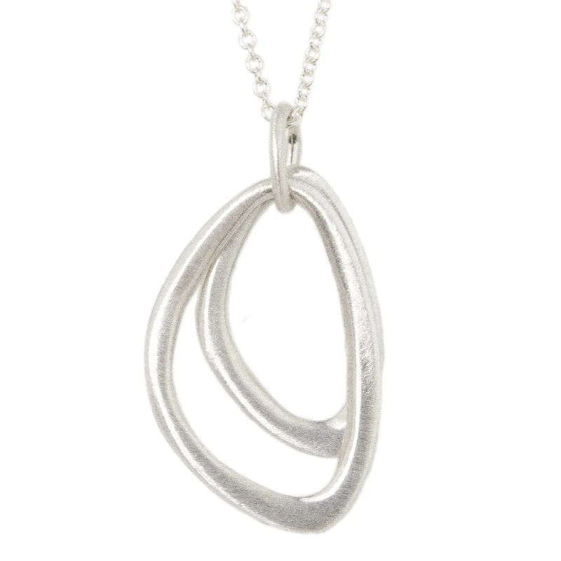 Swinging gem necklaces-Double Asymmetrical Circle Necklace