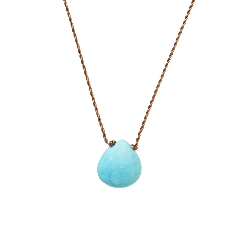 Satin gold necklaces-Sleeping Beauty Turquoise Necklace