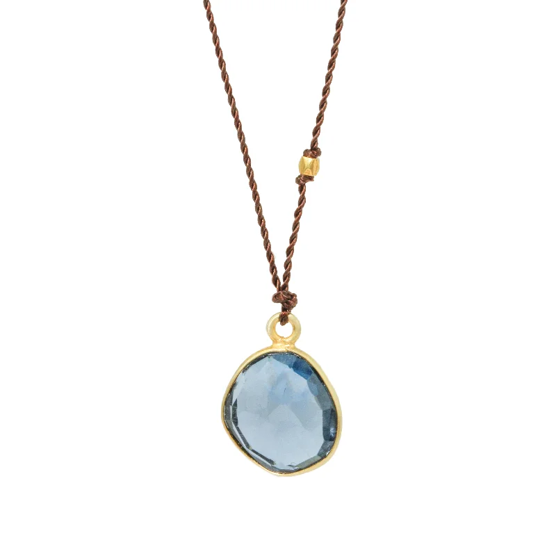 Daisy motif necklaces-London Blue Topaz Necklace