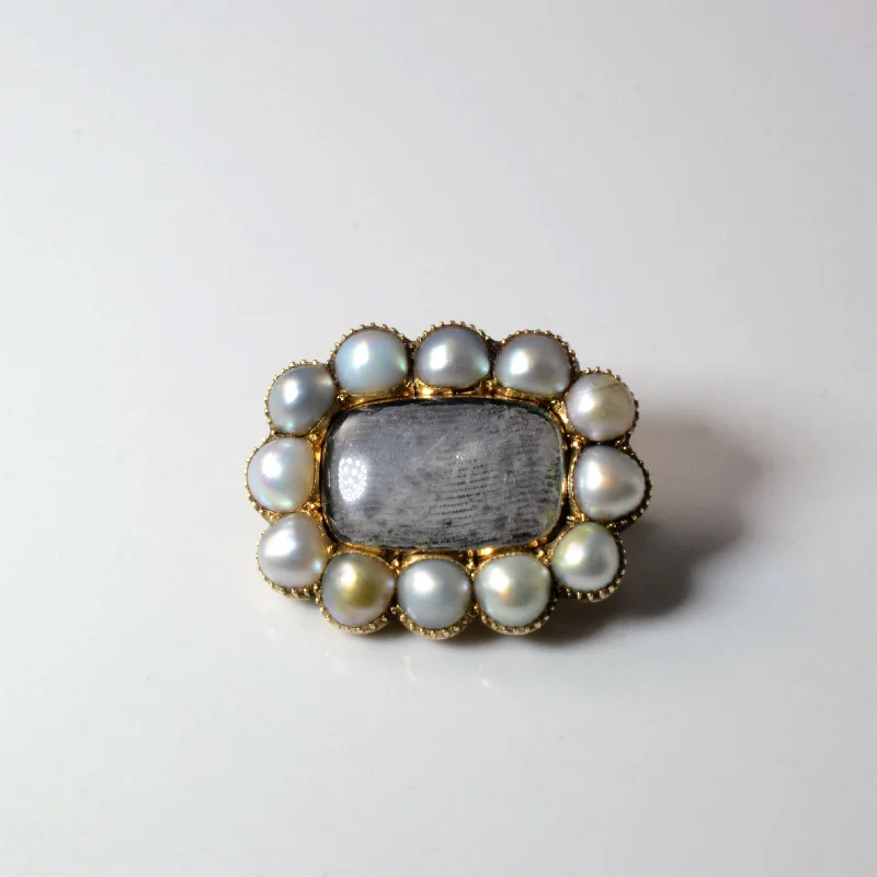 Natural form brooches-1826 Georgian Pearl Mourning Brooch