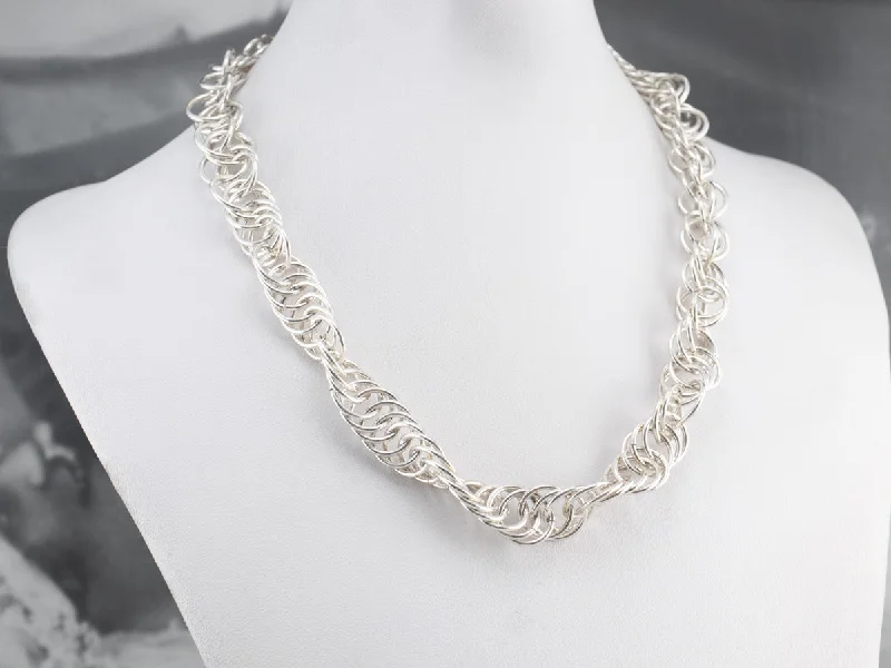 Braided chain necklaces-Sterling Silver Twist Link Chain Necklace