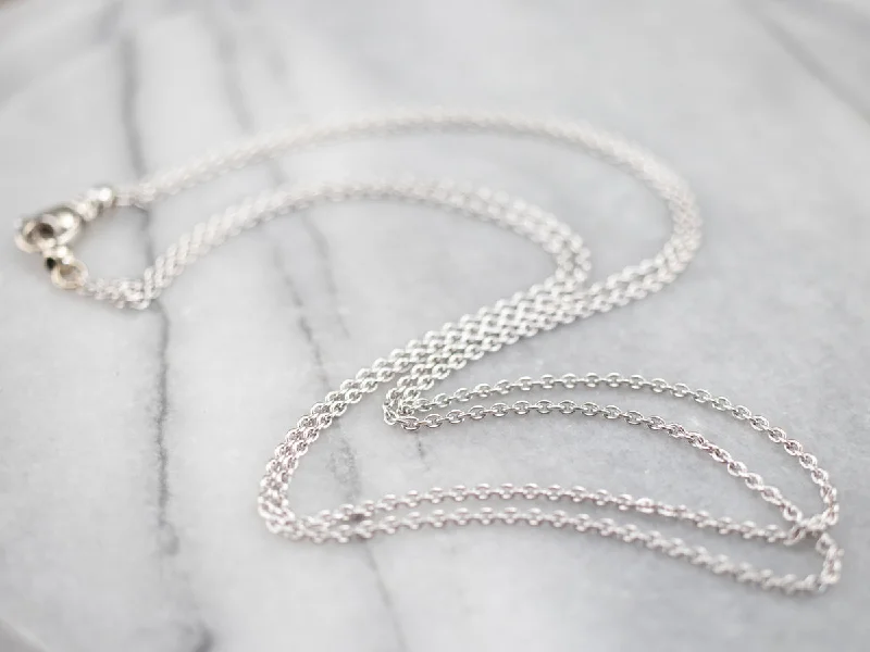 Knotted cord necklaces-White Gold Double Layer Chain Necklace