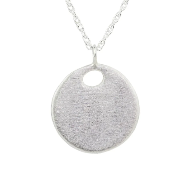 Sleek silver necklaces-Large Circle Necklace