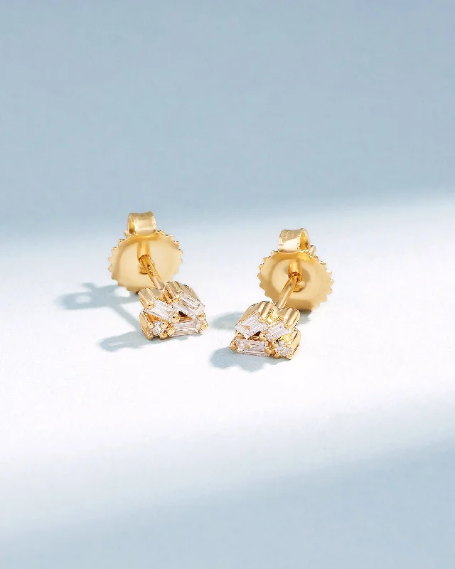 Small wing earrings-Small wing earrings-Bold Cluster Diamond Studs