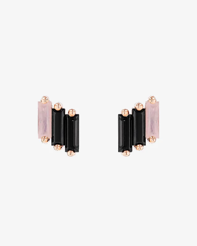 Triple-tier earrings-Triple-tier earrings-Amalfi Midi Black Ombre Studs