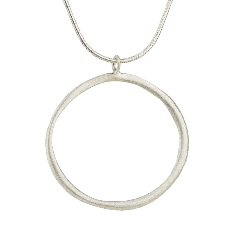 Waxing moon necklaces-Skinny Circle Necklace