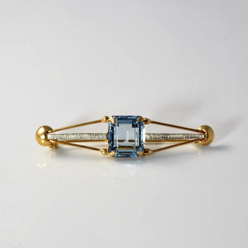 Detailed filigree brooches-Retro Blue Topaz Brooch | 9.50 ct |