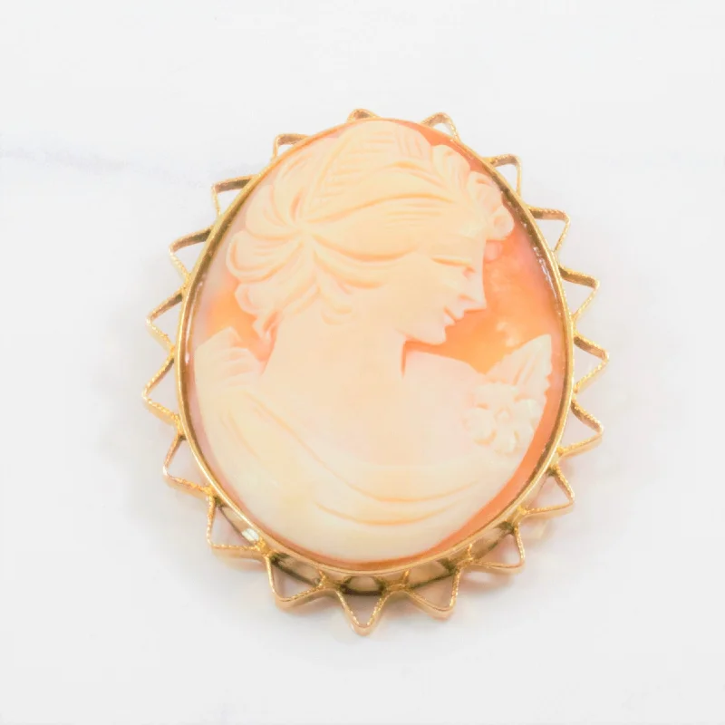 Horoscope theme brooches-Convertible Cameo Pendant Brooch Circa 1930's