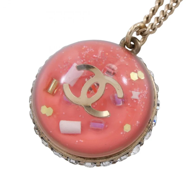 Zigzag pattern necklaces-Chanel Clear  pink  Plating Resin Necklace (Pre-Owned)