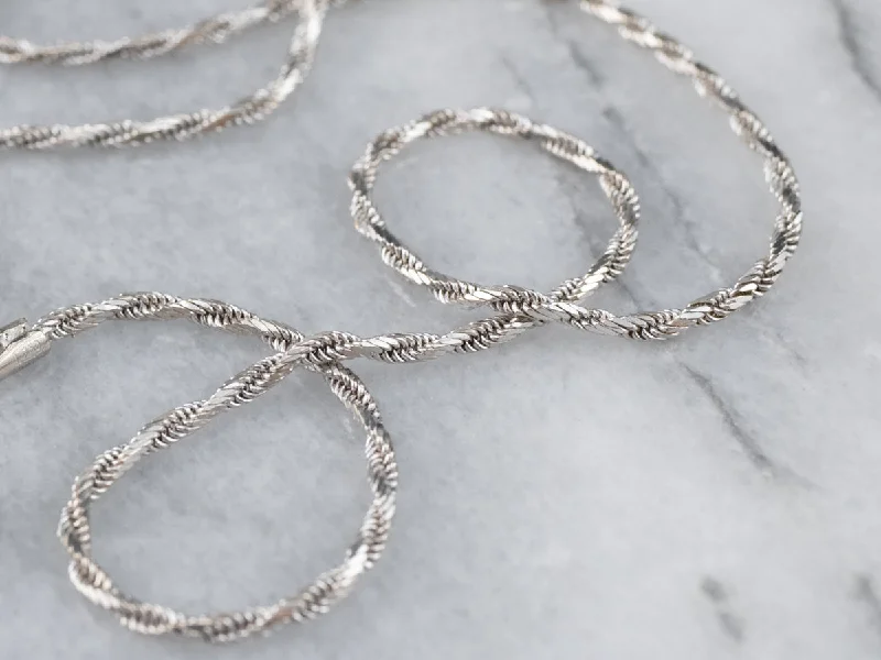 Daisy motif necklaces-Fancy Twist White Gold Chain Necklace