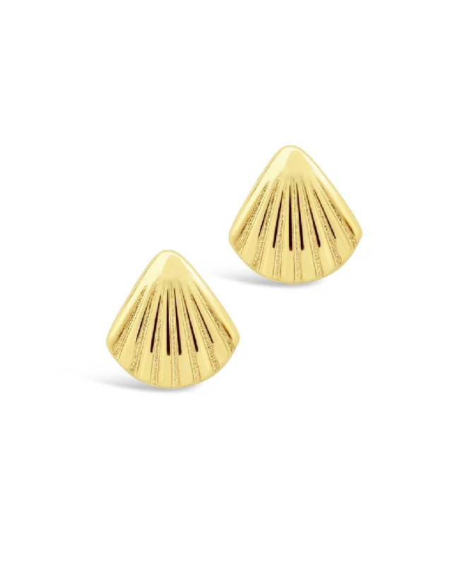 Sun phase earrings-Sun phase earrings-Scallop Shell Studs