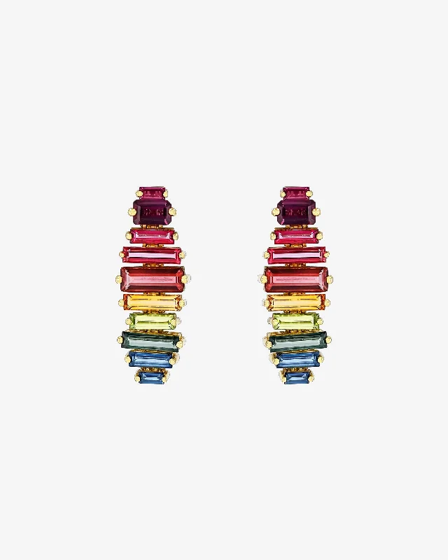 Nostalgic clip earrings-Nostalgic clip earrings-Amalfi Horizontal Rainbow Drop Earrings