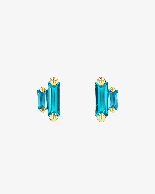 Protective eye earrings-Protective eye earrings-Amalfi Double Stack Blue Mix Studs