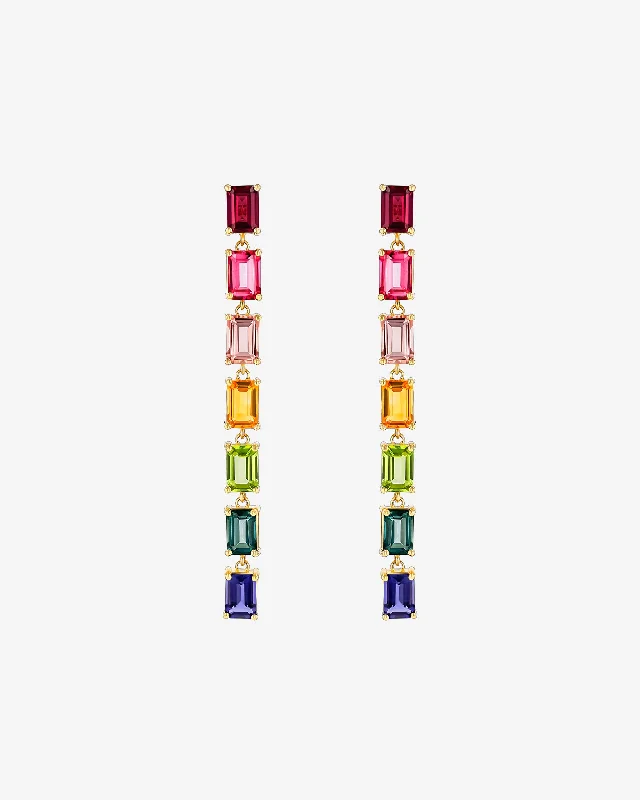 Woven tribal earrings-Woven tribal earrings-Amalfi Rainbow Drop Earrings