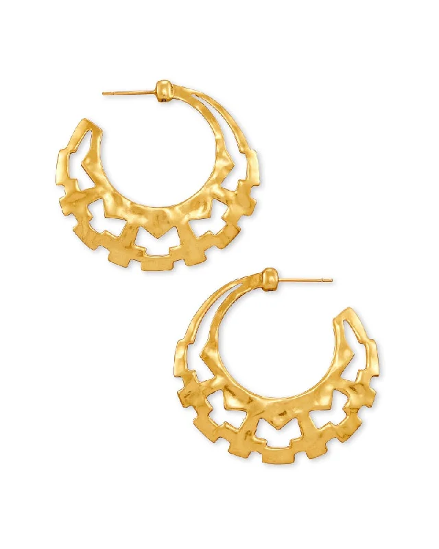 Lightweight drop earrings-Lightweight drop earrings-Shiva Vintage Gold Plated Hoop Earrings by Kendra Scott