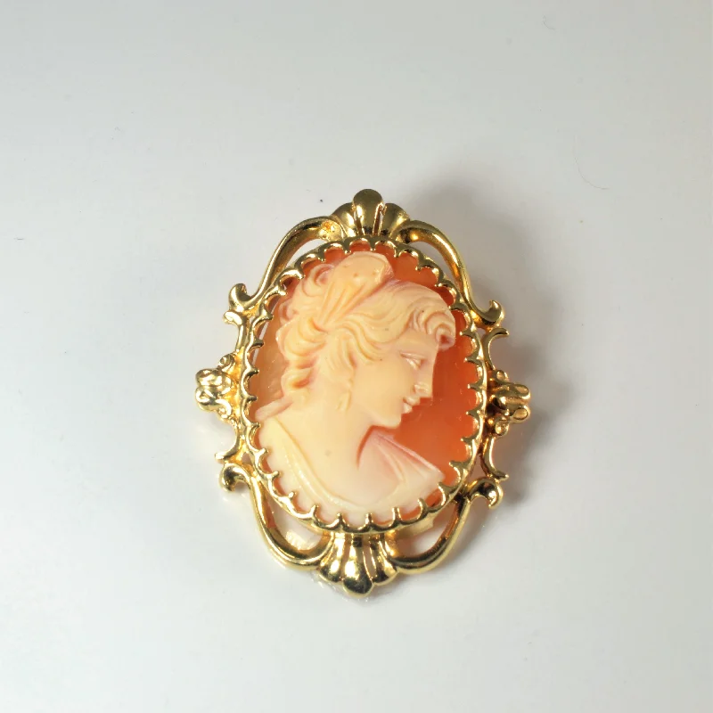 Ornate filigree brooches-Gold Cameo Pendant/Brooch |