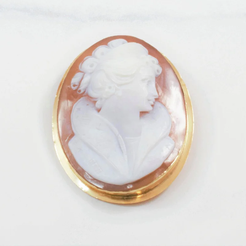 Wood grain brooches-Convertible Cameo Brooch Pendant Circa 1930's