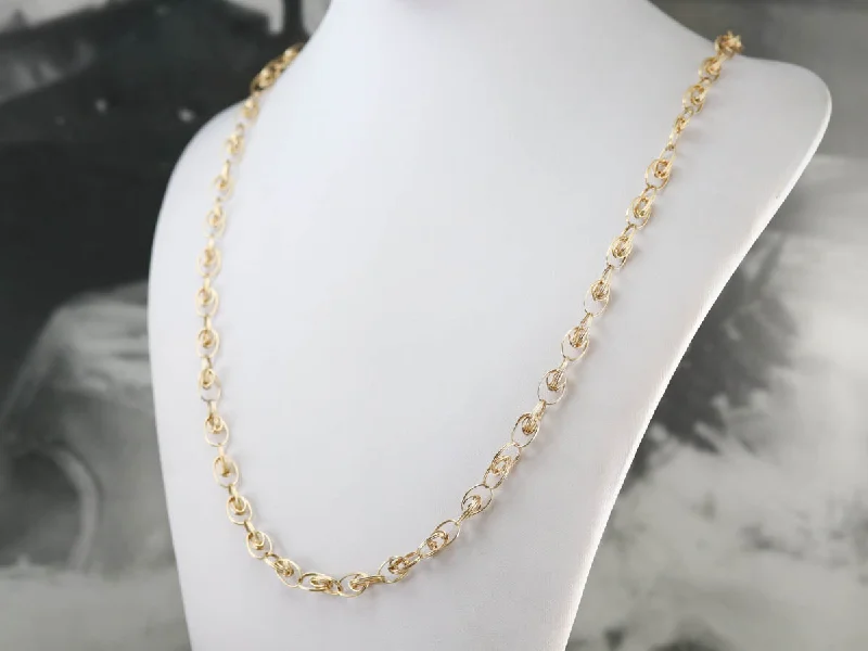 Freeform design necklaces-Woven Gold Link Chain Necklace