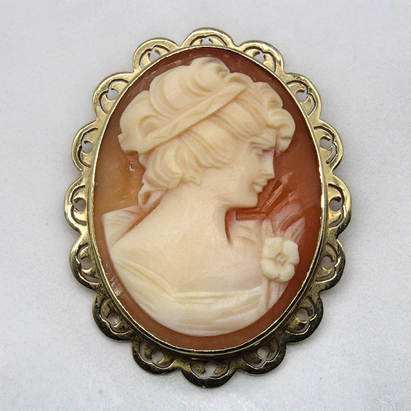 Pink gold brooches-Agate Cameo Brooch | 9.75ct |