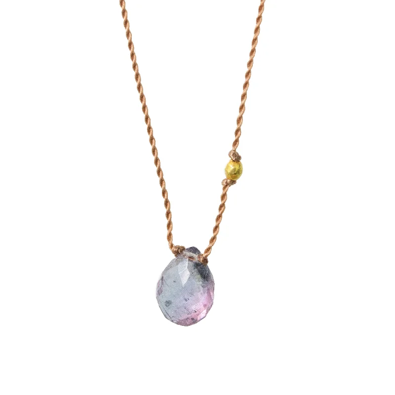 Shimmering druzy necklaces-Watermelon Tourmaline Necklace