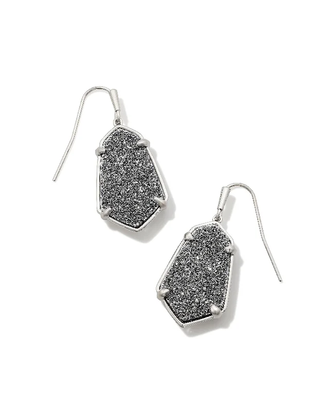 Edgy cuff earrings-Edgy cuff earrings-Alexandria Rhodium Plated Drop Earrings in Platinum Drusy by Kendra Scott