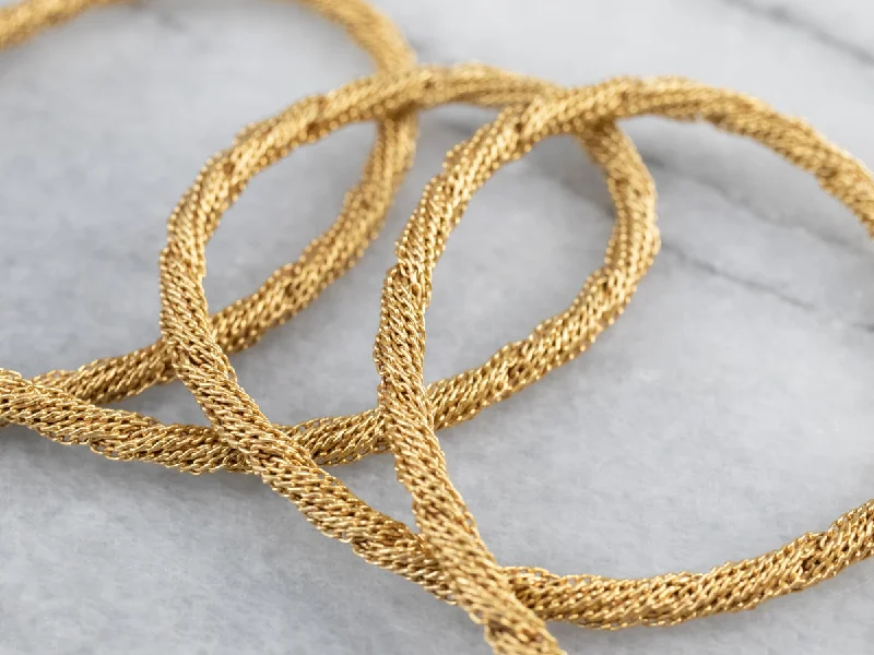 Double-layer necklaces-18K Gold Mesh Chain Necklace