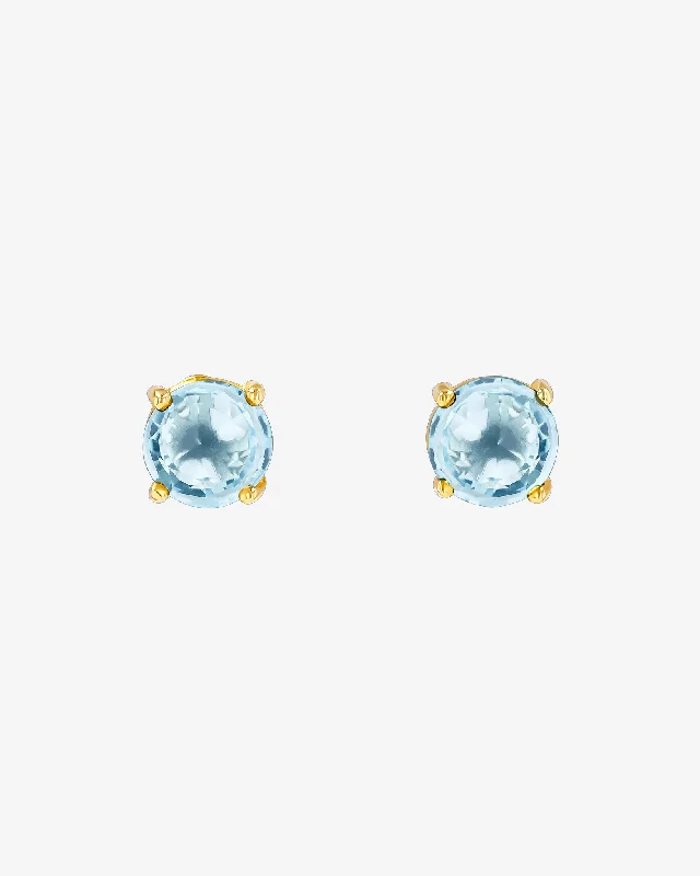 Circular stud earrings-Circular stud earrings-Amalfi Round Blue Topaz Studs