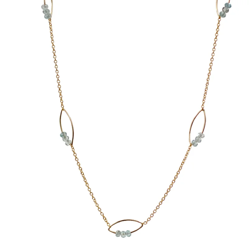 Stone-wrapped necklaces-Lucca Blue Zircon Necklace