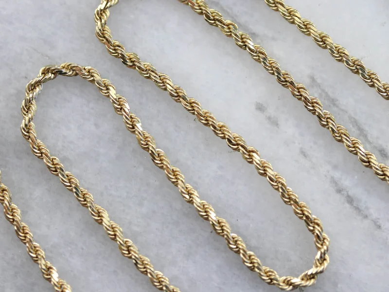 Monogram initial necklaces-Gold Twisted Rope Chain Necklace