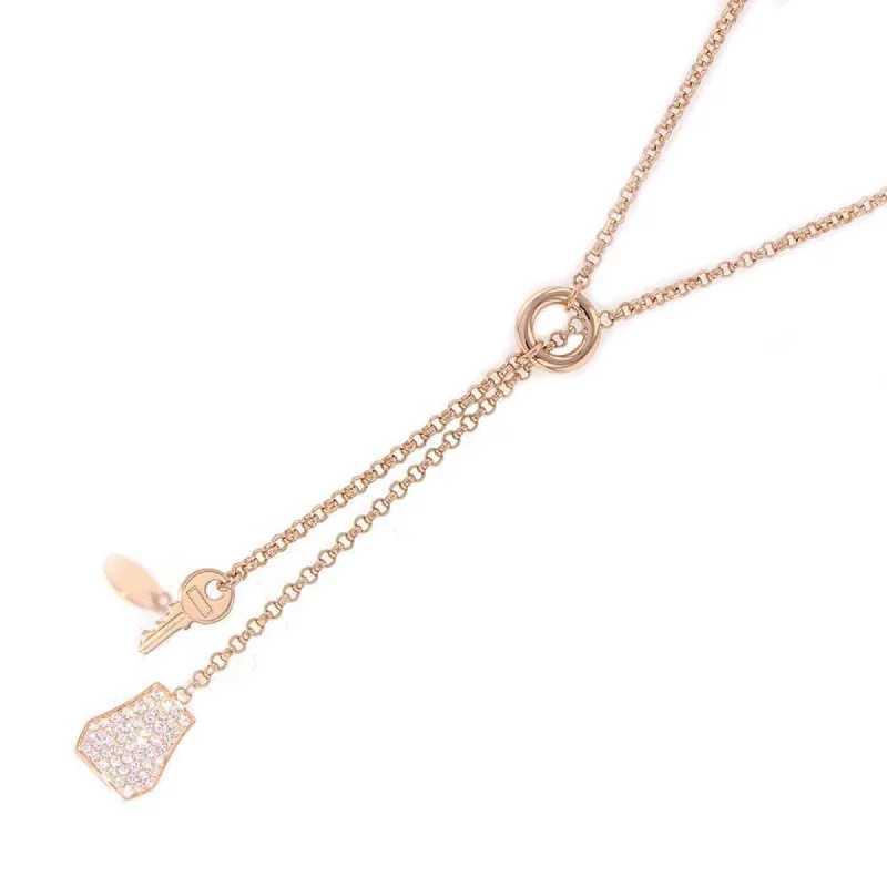 Glittering crystal necklaces-Hermes pink  (18K) Necklace (Pre-Owned)