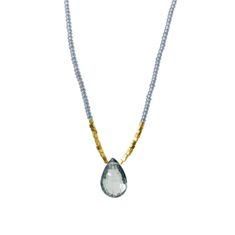 Roaring 20s necklaces-Blue Quartz Drop Necklace