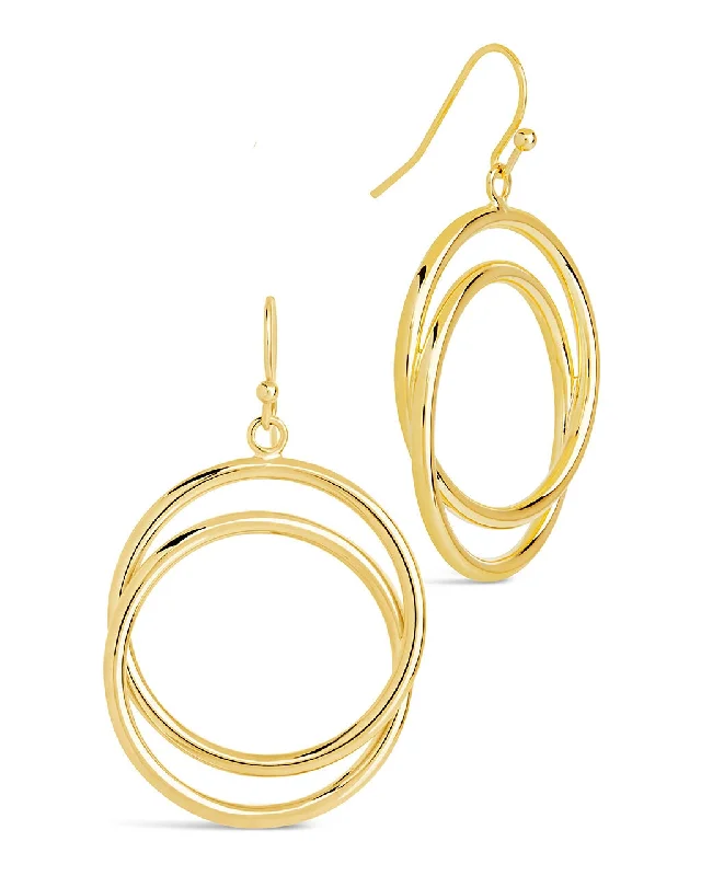 Endless loop earrings-Endless loop earrings-Claudie Interlocking Circle Dangle Earrings