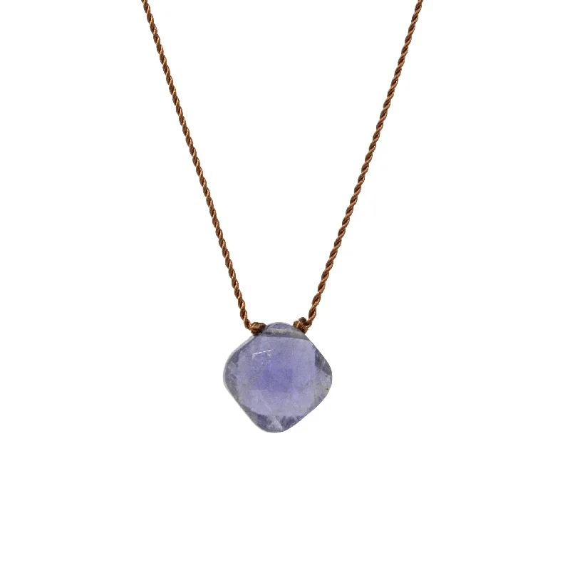 Suede cord necklaces-Iolite Necklace