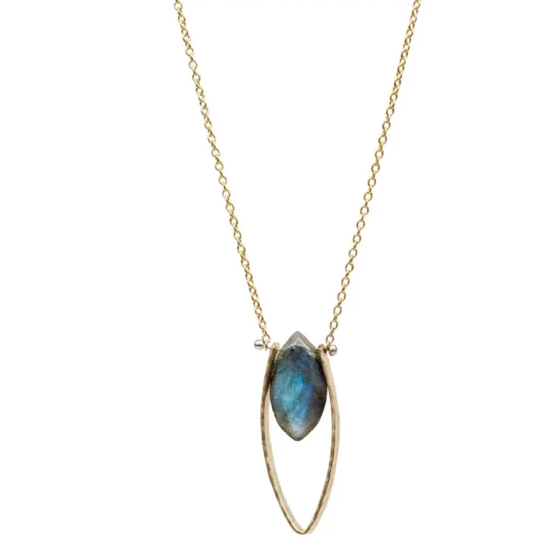 Polished metal necklaces-Mona Labradorite Necklace