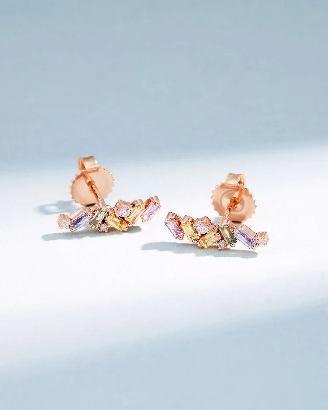 Small heart earrings-Small heart earrings-Frenzy Pastel Sapphire Studs