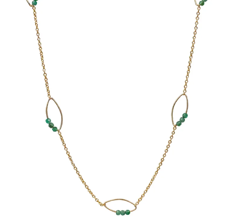 Fluid shape necklaces-Lucca Emerald Necklace