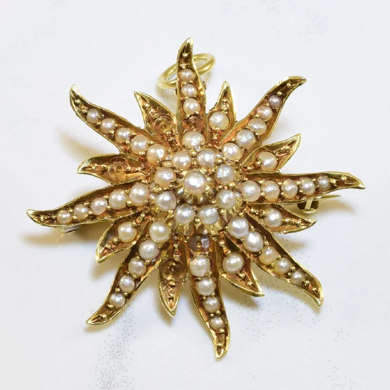 Vibrant enamel brooches-1930s Seed Pearl Convertible Brooch/Pendant | 1.60ctw |