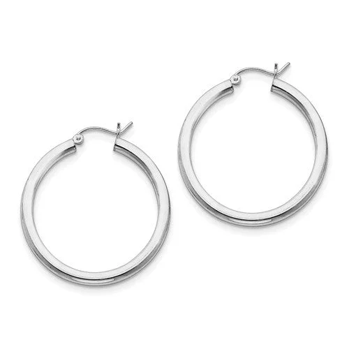 Ruby stone earrings-Ruby stone earrings-3mm Round Silver Hoop Earrings