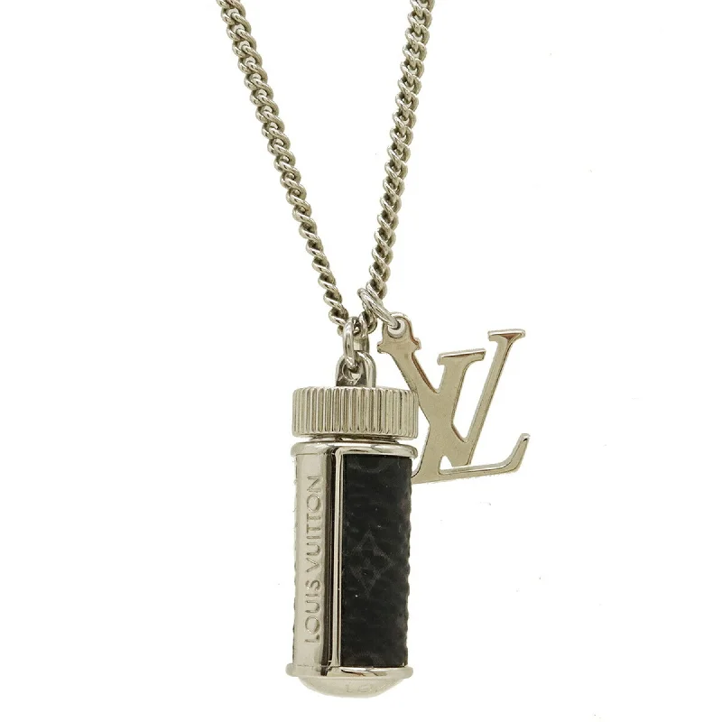 Onyx stone necklaces-Louis Vuitton  Canvas Metal Monogram Eclipse Pendant Necklace (Pre-Owned)