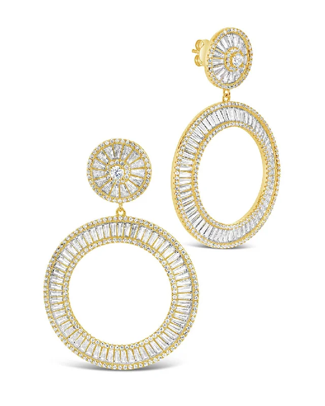 Coiled wire earrings-Coiled wire earrings-Kelly CZ Circle Drop Earrings